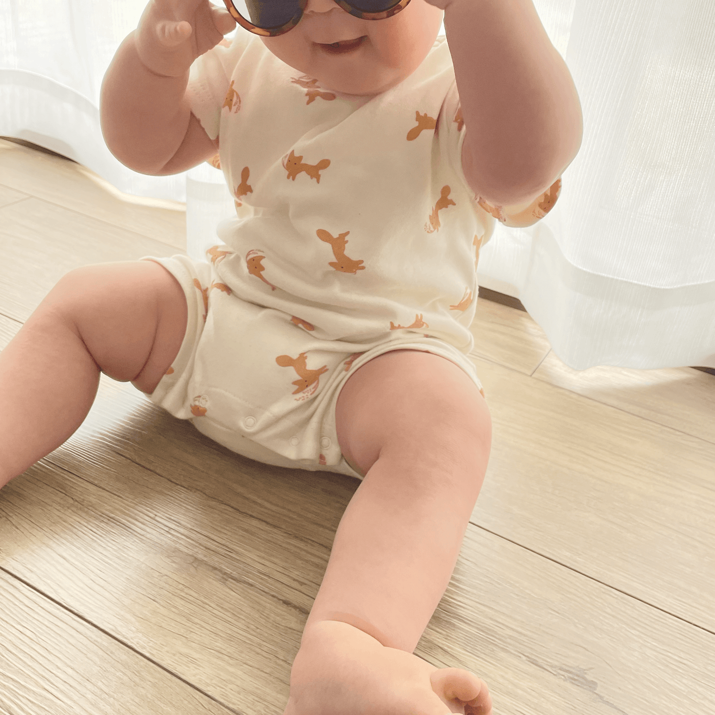 Fox and wheat rompers(ivory)