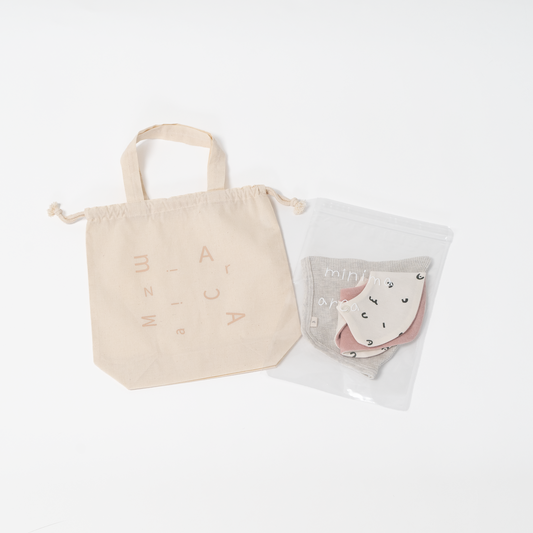 GIFT SET_Bonnet&Bib (pink)