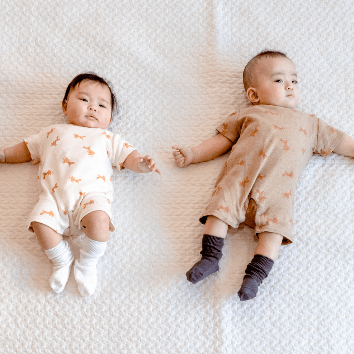 Fox and wheat rompers(ivory)