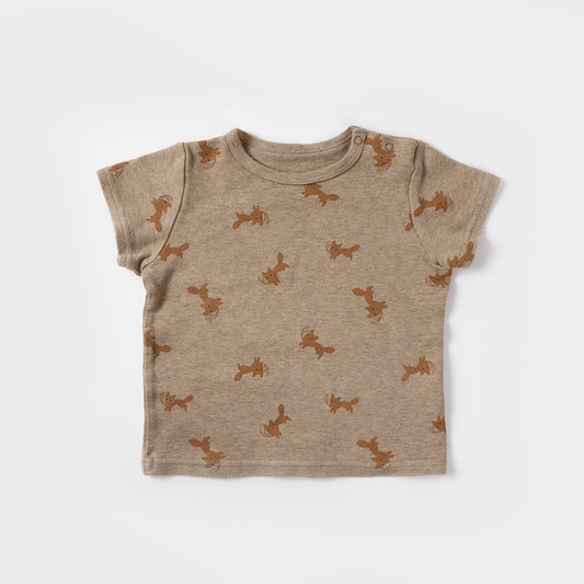 Fox and wheat tee shirt(brown)