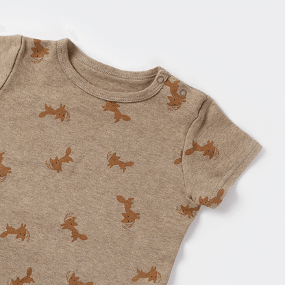 Fox and wheat tee shirt(brown)