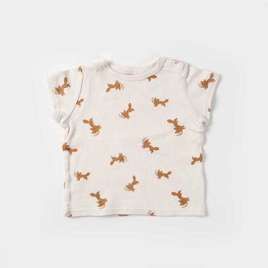 Fox and wheat tee shirt(ivory)